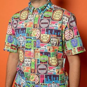 *NEW* RSVLTS Teenage Mutant Ninja Turtles Tiki Short Sleeve Button Up 2XL / XXL
